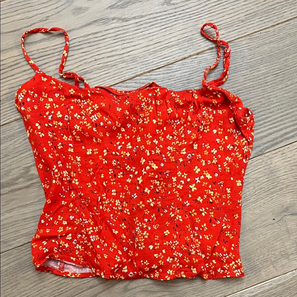 Reformation Floral Red Women's Top